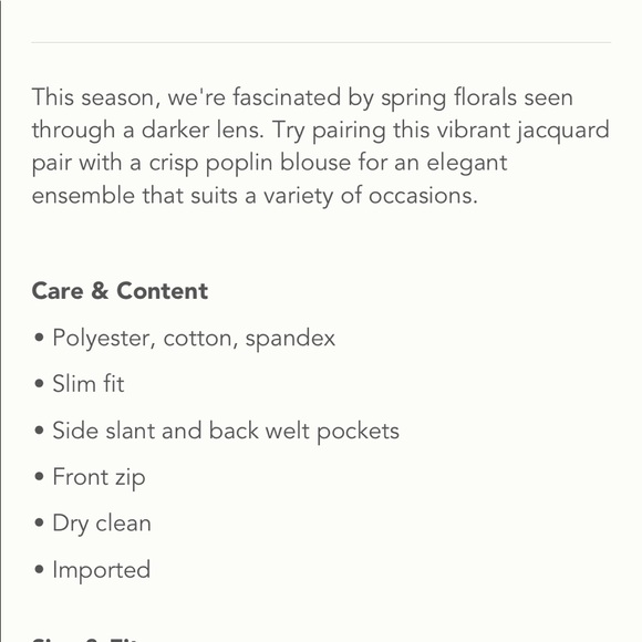 NWT Anthropologie Current Air Daisy Floral Embroidered Slim Straight Pants M - Picture 4 of 9